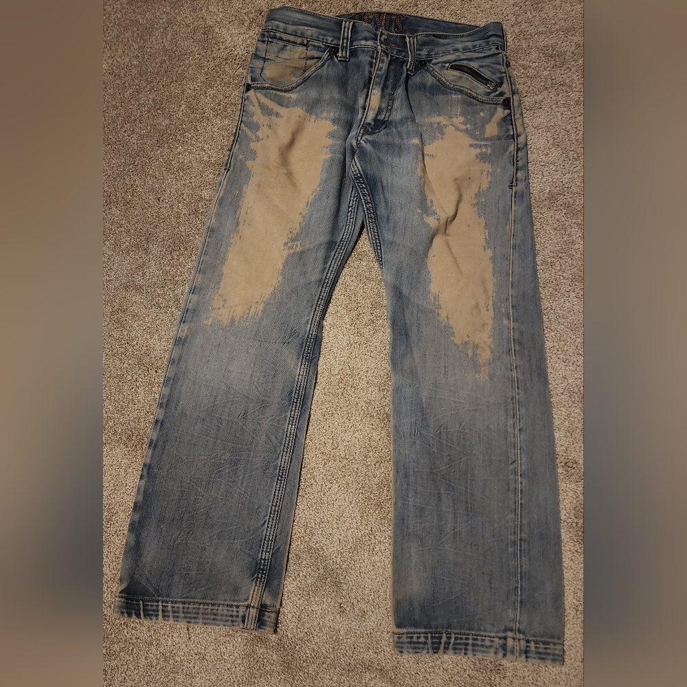 Levi's Blue and Tan Slim Straight Jeans